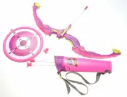 BOW AND ARROW DART PLAYSET W/ HOLDER AND TARGET PINK