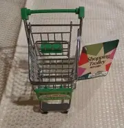 Mini 5X5" Metal Grocery Shopping Cart With Rolling Wheels