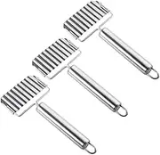 ELAYARD 3pcs Stainless Steel Wavy Cutters Ergonomic Crinkle Potato Vegetable Slicer for Home Kitchen Use for French Fries Carrots Onions and Cucumbers