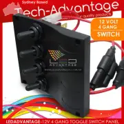 12V~24V 4 GANG WAVE SERIES WATER-RESISTANT TOGGLE SWITCH PANEL - BOAT/CARAVAN