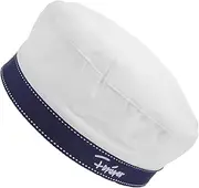 [BESTYASH] Summer Sailor Hat Outdoor Wide Brim Ponytail Cap Women Casual Beret Hat White