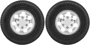 2pcs RC Front Wheels with Aluminum Alloy Hubs for Tamiya 1/14 RC Car Black