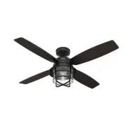 Hunter 52" Port Royale Outdoor Ceiling Fan with LED Light and Remote Farmhouse