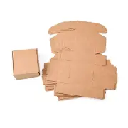 10x Square BurlyWood Folding Boxes Kraft Paper Gift Box DIY Crafts 5.5x5.5x2.5cm
