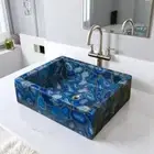 Blue Agate Gemstone Bathroom Wash Basin | Luxury Handmade Modern Kitchen Sink |