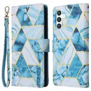 For Samsung Galaxy S24 Case PU Leather Marble Pattern Phone Wallet Cover