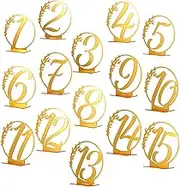 BRIGHTFUFU 15Pcs Wedding Table Number Holders Elegant Display Stands for Restaurant Centerpieces Design for Events Parties and Celebrations