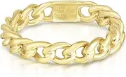 [JewelryWeb] 14ct Yellow Gold Skinny Chain Bracelet Link Ring - 18 Centimeters