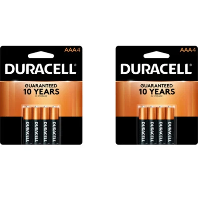 8 Duracell AAA Coppertop Alkaline MN2400 Batteries