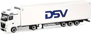 herpa 318198 Truck Model Mercedes-Benz Actros Bigspace Lowliner Cooler Tractor DSV (Denmark/Hedehusene), Miniature Scale 1:87, Collectable, Made in Germany, Plastic Miniature Model, White