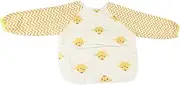 KOMBIUDA Smock Bibs Newborn Plate Bandana Drool Bibs Bibs for Weaning Food Bib Overall Bib Apron Eating Smock Bib Cotton Yellow