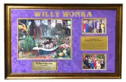 FRAMED WILLY WONKA COLLAGE AUTOGRAPHED, SIGNED BY FIVE + BONUSES!! 32" X 22"