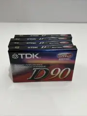 4 NEW TDK D90 Dynamic Performance Audio Cassette Tapes High Output - Sealed