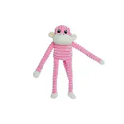 Zippypaws Spencer Crinkle Monkey Dog Toy Pink