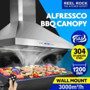 New 304 SS COMMERCIAL 1200MM CANOPY RANGE HOOD ALFRESCO TWIN MOTOR BBQ RANGEHOOD
