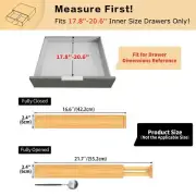 Utoplike 4 pcs Bamboo Kitchen Drawer Dividers Large Adjustable Drawer Organiz...