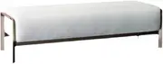 Bed End Bench End of Bed Bench with Metal Legs, Upholstered Entryway Bench for Living Room, Bedroom, Entryway (White) Bedroom Bench(120 * 45 * 45cm)