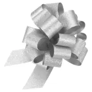 5pcs 8 Inch Large Pull Bow Gift Wrapping Big Pull Bows Ribbon Silver