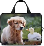 Laptop Case Sleeve Shockproof Computer Carrying Bag Dog And A Duck Laptop Bag Tote Lightweight Notebook Case Cover Traveling Briefcase Handle Bags for Travel Business 17inch, Dog and a Duck, 17inch