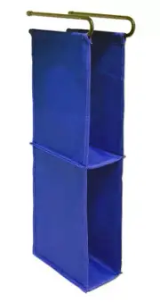 LockerMate Hanging Locker Shelf Fabric Locker Closet Organizer w/ 2 Shelves BLUE