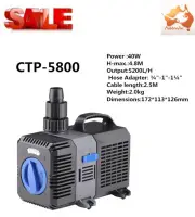Sunsun Submersible Water Pumps, 5200LPH CTP-5800 Adjustable Fountain Pond