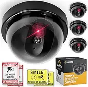 fake camera security outdoor With 4 smile your on camera signs Realistic fake house camera + Bonus Warning Signs | Dummy Security Camera For Indoor/Outdoor Use for Homes & Businesses | Fake outdoor camera