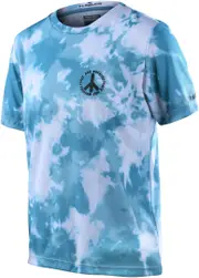 Troy Lee Designs Flowline Plot Youth Shortsleeve Bicycle Jersey, turquoise, Size S