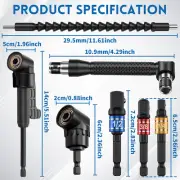 17Pcs Flexible Drill Bit Extension Set Steel Extension Screwdriver Bit Kit pahGH