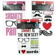 Smarty Pants Notebook Stickers - 4 Pack [Scrapbooking, Stickers] Nerd Moustache