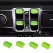 Green Window Control Switch Button Cover Trim Decor For Jeep Wrangler JL JT 18+ (for: Jeep)
