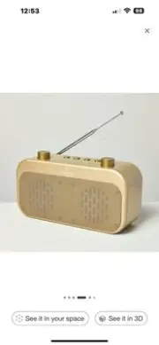Portable Brass Finish AM/FM Bluetooth Radio - Hearth & Hand with Magnolia