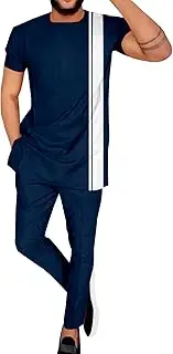 [africa-pride] African Suits for Men Shirts and Pants 2 Piece Set Ankara Attire Plus Size Casual Outfit Tracksuit
