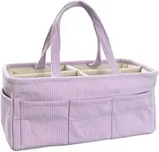 Changing Basket Cord Purple - Changing Organiser for Babies - Storage Basket for Nappies, Wipes and Baby Items - Perfect Baby Gift, Organiser for Changing Table and Changing Bag