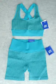NWT JoyLab 2 Piece Set Shorts Bra Top Womens Small Athletic Exercise Work Out