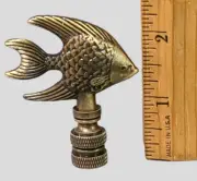 Antiqued Brass Sea-Life Fish Lamp Finial 2 1/4'' Tall 2'' Wide #KL7