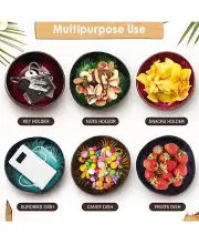 Individual decorated Coconut shell ECO-FRIENDLY 100% Organic Natural 8 Bowl set