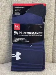 ✅ $22 Under Armour Socks Dark Blue UA Global Soccer Over-the-Calf Logo Youth L
