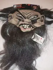 VINTAGE KMART TOTALLY GHOUL SOFT VINYL MASK WITH HAIR #14 - BRAND NEW