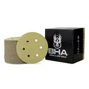 BHA 6" Inch 6 Hole Hook and Loop Sanding Discs for Orbital DA Sanders - 100 P...