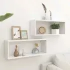 NNEVL Wall Cube Shelves 2 pcs White 60x15x23 cm Chipboard