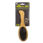 Dudley's World Of Pets Pet Bamboo Dual Brush - 2 Sided Bristle/Hard Pin