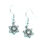 Brighton Arctica Snowflake Crystals Holiday Silver Earrings