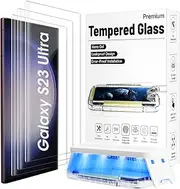 3 Pack Ultra Glass Screen Protector for Samsung Galaxy S23 Ultra 3D Curved Edge Tempered Glass 100% Ultrasonic Fingerprint Unlocking,Scratch & Impact Protection, Full HD Clear & Smooth Touch Protection Shield (Galaxy S23 Ultra)
