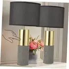 24" Tall Black Gold Set of 2 Nature Concrete Touch Control Table Lamps - 3-Way