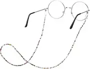 [Yardenfun] 2pcs Eyeglasses Chain Plus Size Waist Beads Eyeglass Holder Necklace Spectacle Sunglaases Bead Eyeglass Retainer Adjustable Glasses Strap Bead Necklace for Women Sunglasses Holder