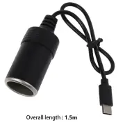 USB-C PD Type C Port to 15V Car Cigarette Lighter Socket Converter Adapter Cable