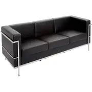 Space Lounge Chair Three Seater Black Pu