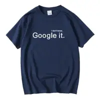 在飛比找ETMall東森購物網優惠-谷歌搜索圓領藏青程序員短袖T恤