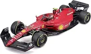 [Bburago] 1/18 Scale Model Compatible with Ferrari Replica Miniature Model Compatible with Scuderia F1-75 # 55 Compatible with Carlos Sainz Season 2022 Formula 1 Scale Model Collectible (Red)