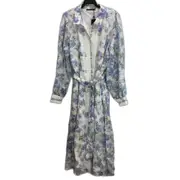 Portmans Femme Floral Buttoned Long Sleeve Belted Dress Ladies Size 18 NEW